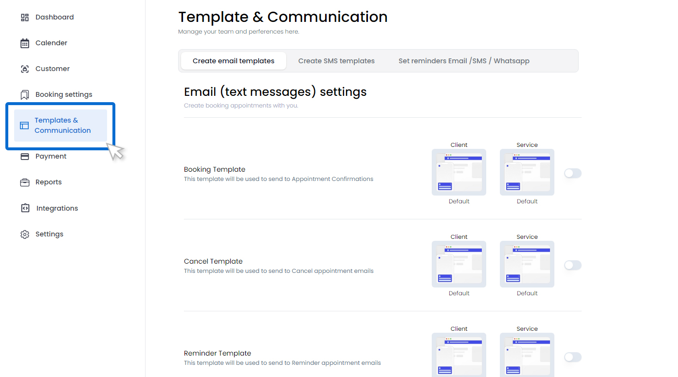 Template & Communication